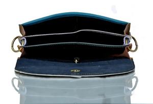 Sac à bandoulière demi-lune en cuir véritable imperméable avec fermeture éclair, broderie imprimé léopard et pompon - Product Image 2