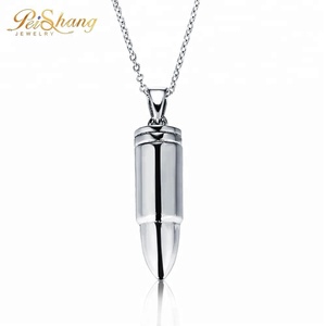 925 de plata esterlina personalizado colgante de joyería de collar de bala para hombres - Product Image 1