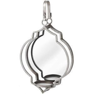 Candelabro de candelabro de pilar de espejo de cristal de pared plateado - Product Image 1