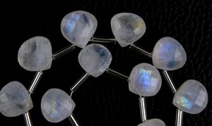 ลูกปัดทรงหัวใจทำจากเครื่องประดับ DIY,ทำจากหินมูนสโตนธรรมชาติสีฟ้าประกายวิบวับ - Product Image 4