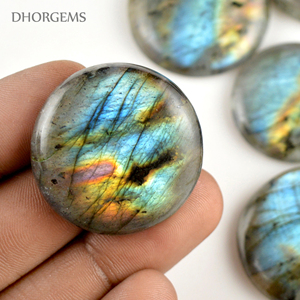 Cabochons ronds en labradorite 10-60mm, cabochons ronds multi-éclats en labradorite, pierres semi-précieuses Birtshtone, taille et forme personnalisées - Product Image 2