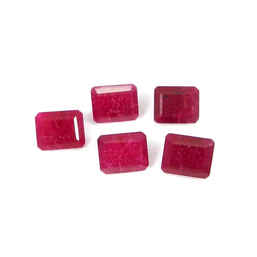 Ruby Corundum Octagon Cut 23.30 Cts, Batu Permata 11X9Mm untuk Perhiasan