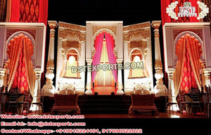 Wedding <b>Engagement</b> Ceremony Stage <b>Decor</b> High-Class Calgary Wedding Stage Setup Elegant Marriage Reception Stage - Product Image 2