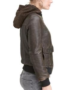 <b>Womens</b> Autumn Winter <b>Leather</b> <b>Jacket</b> 100 Percent Sheep <b>Leather</b> Fashion Clothing Customized Factory Polyester Apparel - Product Image 3