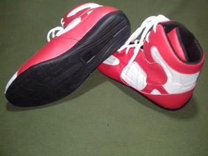 Shemax รองเท้าชกมวยหนัง PU สำหรับฝึกชกมวยติดผนังลายบ๊อบจีนสีดำสีแดงสีฟ้า - Product Image 4