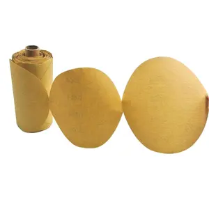 SATC PSA Adesivo Oro Carta Vetrata di Collegamento Rotolo 100 Ct, levigatura Disco Rotolo Abrasivo DISCO 12 Rolls 6 "80 Grit Oro Oro o Bianco 220 #