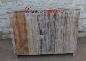 Commode à 3 tiroirs en bois recyclé et récupéré pour chambre à coucher, meuble de rangement, fabricants et fournisseurs locaux pour l'entrée et le salon - Product Image 6