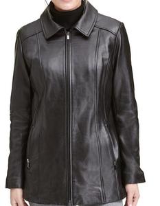 Veste en cuir de course pour femmes à la mode de haute qualité sur mesure Biker manteau bouton en cuir véritable fermeture éclair vêtements d'extérieur pour l'hiver - Product Image 5