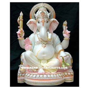 White Marble Statue Of Hindu God Ganesha Ji - Product Image 1