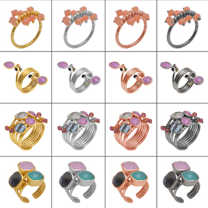 Magnifique bague classique en argent sterling 925 avec pierre de lune arc-en-ciel pour mariage, fiançailles, fête - Bijou unisexe tendance - Product Image 2