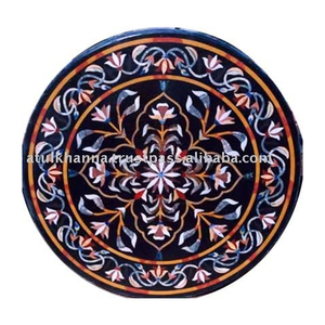 Plateaux de table en marbre incrusté de pierre dure - Product Image 1