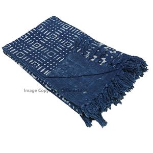 Algodón Vintage Block Print Throw Manta de algodón Throw Indigo Color Throws Manta hecha a mano Hecho a mano OEM ODM disponible - Product Image 4