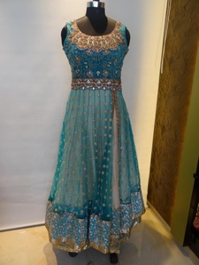 Salwar Kameez de Mujer, Semi-Cosido, de Georgette, Bordado, Último Modelo (Trajes Salwar Kameez) - Product Image 4