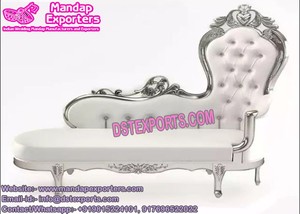 Canapé luxueux pour mariage asiatique avec diamants dorés Canapé trône maharaja Canapé plissé pour mariage en or à vendre - Product Image 2