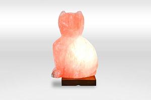 Lámpara de sal del Himalaya en forma de gato Mau en estilo Feng Shui tallado Rosa-Sian Enterprises - Product Image 2