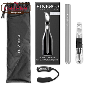 Ensemble refroidisseur à vin Vinenco, coupe-capsule, bouchon, pochette de rangement et livre électronique, refroidisseur de bouteille en acier inoxydable 3 en 1 de qualité supérieure - Product Image 5