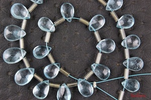 Cuentas de piedras preciosas de Topacio azul Natural para fabricación de joyas, delicadas y encantadoras, facetadas, en forma de pera, de alta calidad - Product Image 2