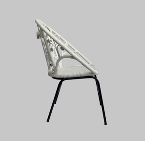 Silla de ratán blanca de ocio moderna superventas al por mayor, muebles para el hogar, pata de metal para oficina, villa, comedor tradicional al aire libre - Product Image 3