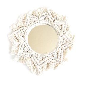 VINTAGE CIRCLE TAPESTRY MACRAME PREMIUM DESIGNER HANGING TAPESTRY WALL HANGING COTTON MACRAME <b>MIRROR</b> TAPESTRY - Product Image 2