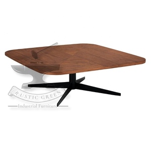 โต๊ะไม้อะคาเซียสำหรับคาเฟ่สไตล์อินดัสเตรียลทรงสี่เหลี่ยมสำหรับร้านอาหารห้องนั่งเล่นโรงแรมห้องรับประทานอาหารในโรงพยาบาลการประชุมเชิงปฏิบัติการโลหะทนทาน - Product Image 1