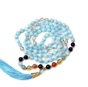 สร้อยประคำหินธรรมชาติ 7 จักระ สไตล์ทิเบต งานแฮนด์เมด เครื่องประดับอัญมณี สไตล์โบฮีเมียน ขายดี - Product Image 4