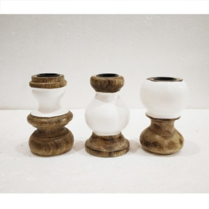 เชิงเทียนไม้เคลือบขนาดเล็กดีไซน์ล่าสุด - Product Image 1