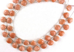 Perles en forme de cœur à facettes de qualité supérieure pour la fabrication de bijoux en pierres précieuses, en forme de pomme, corail, jaspe, vente en gros - Product Image 2