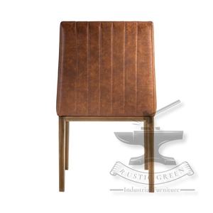 Silla de comedor de respaldo largo de cuero Vintage - Product Image 5