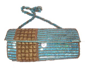 100% Hand Embroidery Crochet Cross-Body Strap Flap Closure <b>Clutch</b> Evening Bag with up to 1L Capacity - Product Image 2