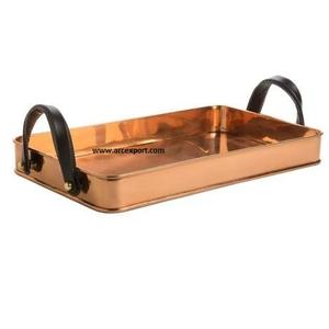 Plateau de service décoratif de table de conception merveilleuse Plateau de service en métal de qualité exclusive Plateau de service en cuivre Plateau de service à thé et à café - Product Image 1