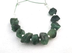 หินอัญมณีมรกตสีเขียวธรรมชาติ,เครื่องประดับแฮนด์เมดแบบหยาบสำหรับทำศูนย์รูปร่างไม่สม่ำเสมอคุณภาพสูง1เส้น - Product Image 3