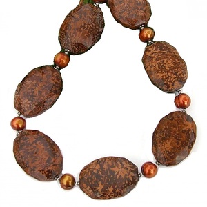 Collar de piedra de cuentas ovaladas de jaspe Starburst de alta calidad, abalorios de cristal para la fabricación de joyas, collar de cristal para mujer, mayorista - Product Image 1