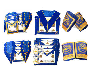 Masonic Regalia Craft Provincial Full Dress Collar Embroidered <b>Leather</b> <b>Apron</b> with Fabric Embroidery Patch Custom Masonic Regalia - Product Image 2