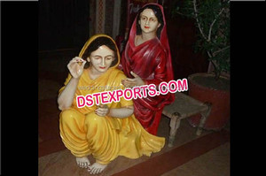 Estatua de Fibra de Chica Punjabi Bailando, Estatuas de Fibra de la Cultura Punjabi, Estatua de Mujer Bailando Bhangra - Product Image 6