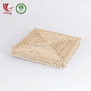 ตะกร้าหวายทรงสี่เหลี่ยมสีน้ำตาลสำหรับเสิร์ฟอาหารทำจากเวียดนาม - Product Image 5