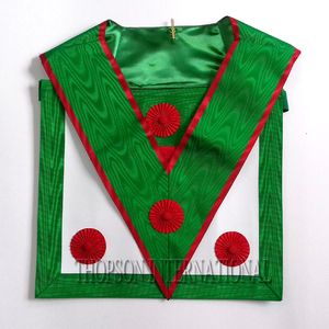 Delantal St Andrew Lodge con cuello bordado Masonic Regalia en cuero de algodón y material de tela - Product Image 3