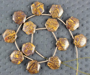 AAA Grado 1 hebra suave amarillo forma hexagonal Briolette cuentas de Alta Calidad Natural Mariyam Jasper piedra preciosa para la fabricación de joyas - Product Image 6