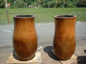 Jarrón de Palma de madera de arte popular Rectangular hecho a mano en forma de corazón con Base cilíndrica para regalos de empresa o decoración del hogar - Product Image 2