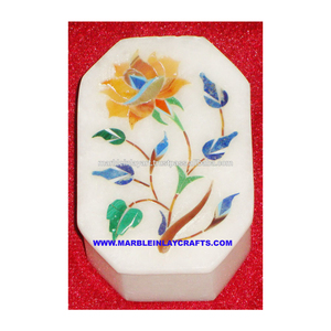 Boîte d'intérieur en marbre blanc, boîtes à incrustation en marbre uniques - Product Image 1