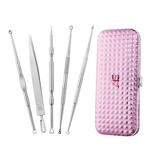 Kit de traitement de l'acné réutilisable en acier inoxydable professionnel de vente chaude Blemish Blackhead Remover 5 Pimple Comedone Extractor Tool - Product Image 1