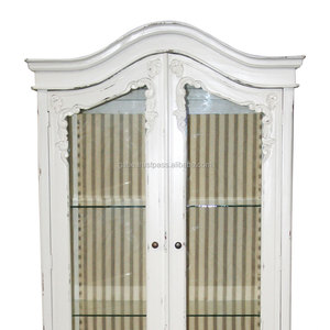 Cabinet de vitrine néerlandais Chippendale fait à la main en bois d'acajou massif pour meubles de salon à la maison - Product Image 4