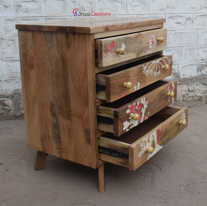 Commode moderne écologique, incrustation d'os en bois massif faite à la main, commode et tiroir, meuble de chambre à coucher et de salon à usage intérieur - Product Image 3