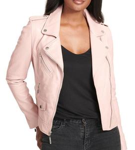 Veste de cyclisme en cuir pour femmes, style motard, agneau véritable doux, vêtements d'extérieur élégants et durables pour toutes les saisons - Product Image 2