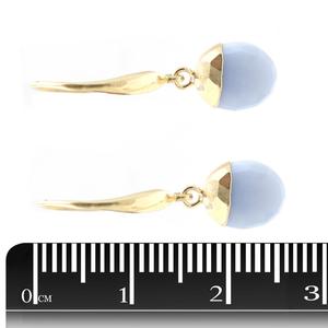 Oval <b>Blue</b> <b>Opal</b> <b>Earring</b> 26-27MM Made of Brass with Gold Electroplated Sterling Silver Ear Wire - Product Image 3
