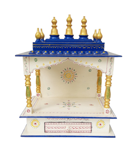 Temple en bois Mandir Pooja Ghar, design traditionnel fait à la main, décoration religieuse pour la maison, décoration murale pour Diwali et anniversaire - Product Image 1