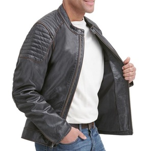 Chaqueta de cuero de motocicleta de invierno para hombres Equipo de carreras OEM hecho para protección Comodidad y rendimiento en clima frío - Product Image 6