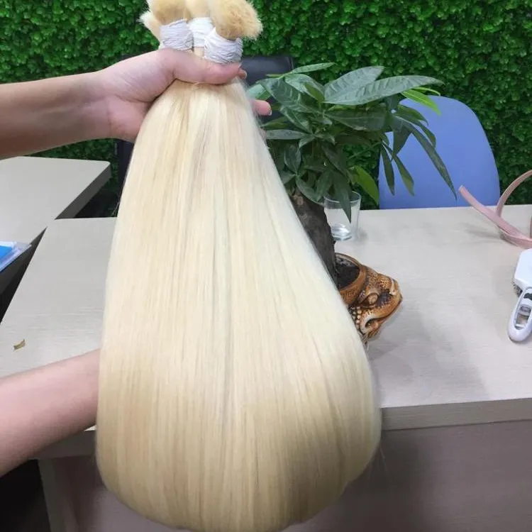 Wholesale high quality blonde human hair, 9A grade unprocessed PLA color virgin raw Vietnamese human hair
