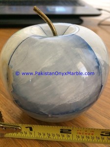 ที่ทับกระดาษแอปเปิ้ลหินโอนิกซ์ขัดเงาของขวัญธรรมชาติที่มีรูปแบบลวดลายสำหรับตกแต่งสำนักงานหรือบ้าน - Product Image 6