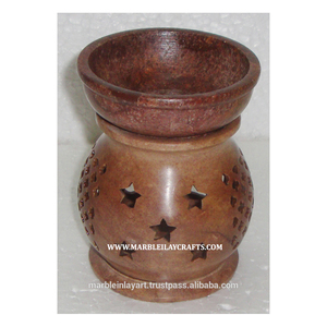 Soapstone <b>Oil</b> <b>Burner</b> with Jaali Work - Product Image 1
