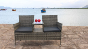 Pe ล่าสุดโพลีหวายหวายหวายกลางแจ้งสวนเฟอร์นิเจอร์,เก้าอี้ที่นั่งคู่,รักที่นั่งสำหรับ2ท่านที่มีราคาถูกกำเนิดเวียดนาม - Product Image 5